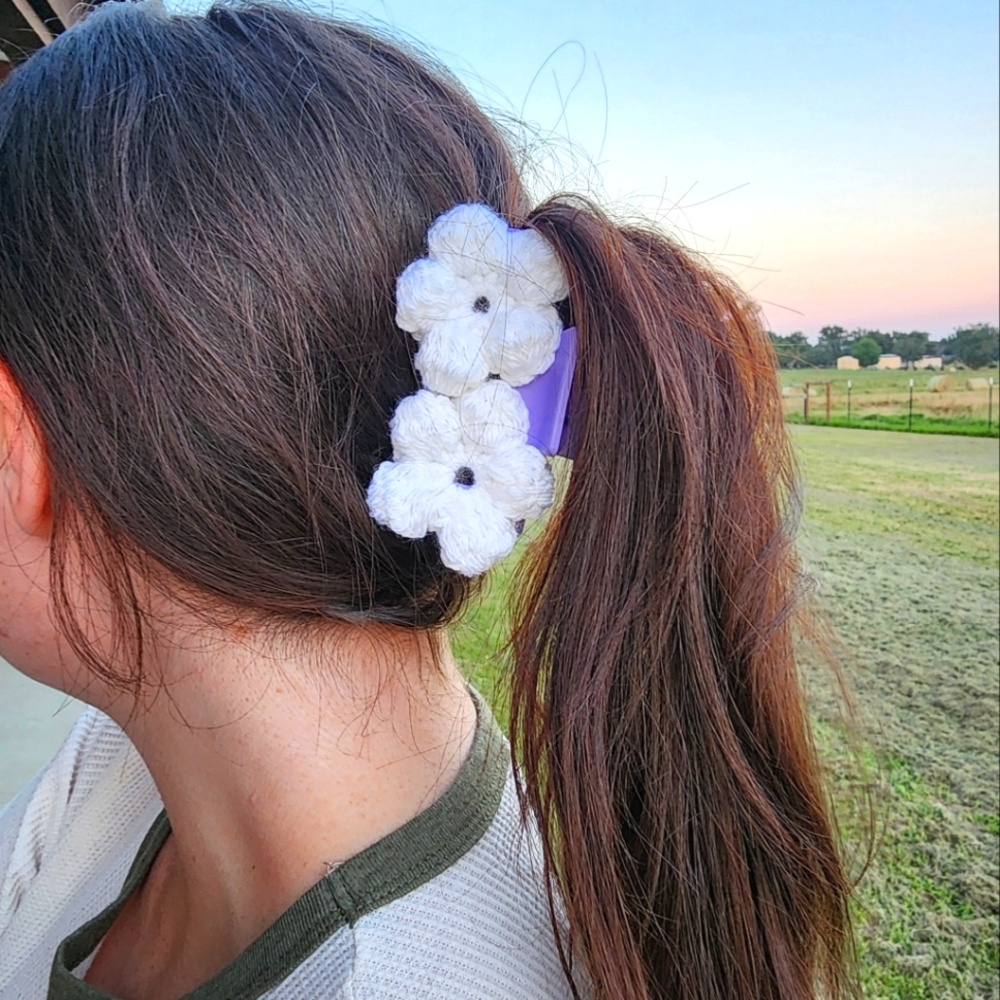 Trendy set of three hair claw mystery bundle crochet handmade